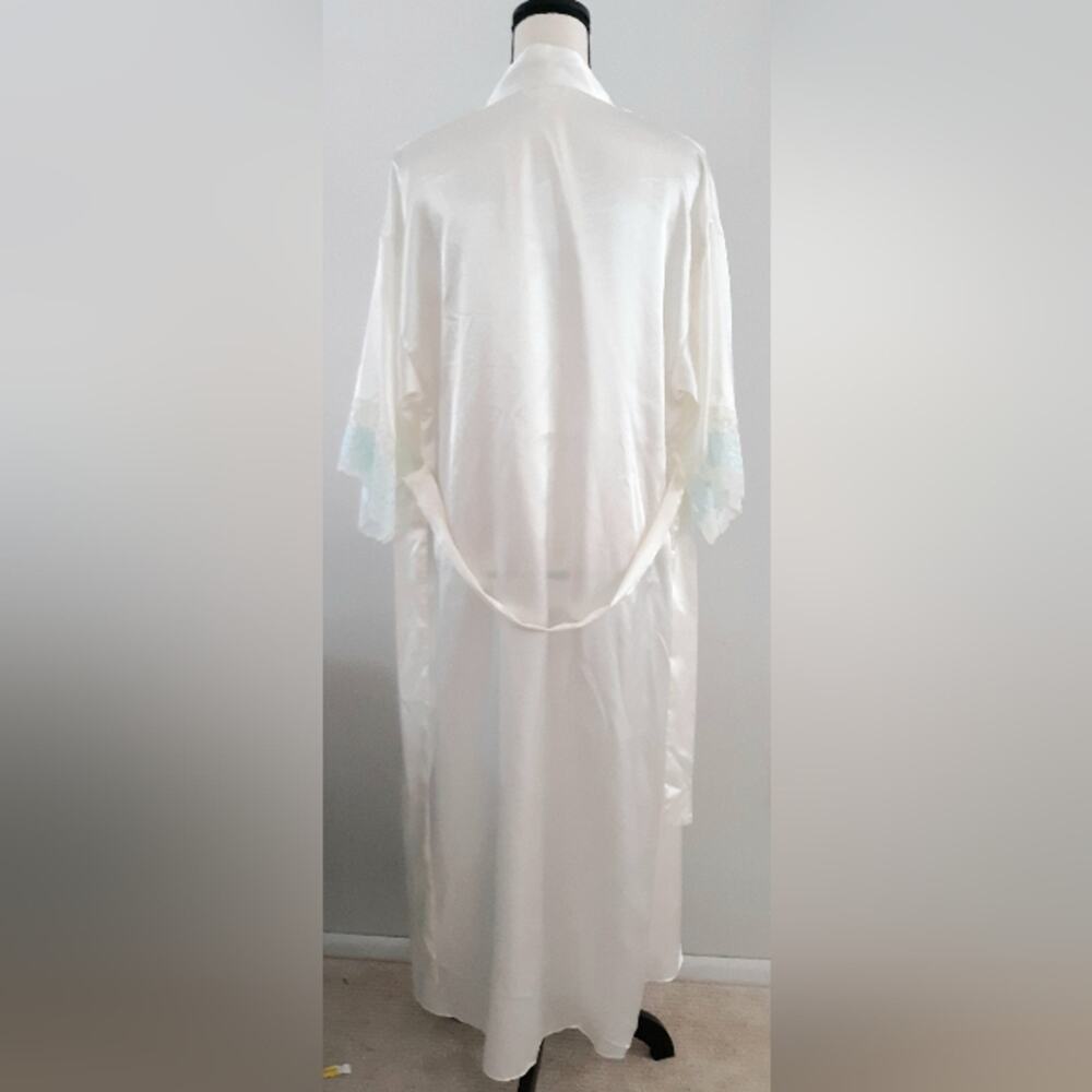 Flora Nic Rooz Feminine Maxi Satin Dressing Robe Bridal Wedding - Picture 5 of 6